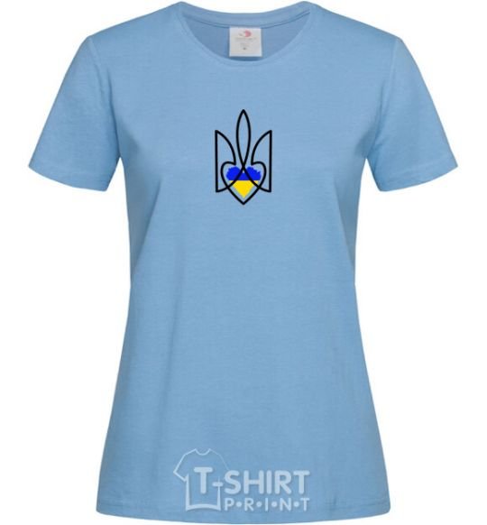Women's T-shirt Emblem with a heart sky-blue фото