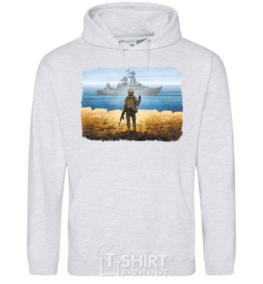 Men`s hoodie Stamp of Ukraine sport-grey фото