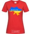 Women's T-shirt Be brave like Ukraine map of Ukraine red фото