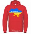 Men`s hoodie Be brave like Ukraine map of Ukraine bright-red фото