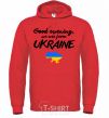 Men`s hoodie Good evening we are frome ukraine map of Ukraine bright-red фото