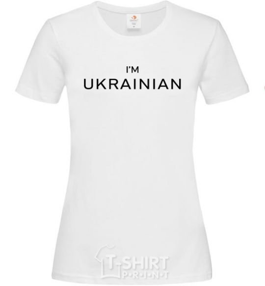 Women's T-shirt IM UKRAINIAN White фото