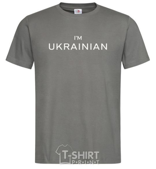 Men's T-Shirt IM UKRAINIAN dark-grey фото