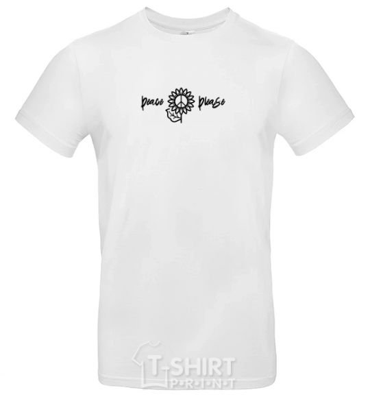 Men's T-Shirt Peace please Embroidery White фото