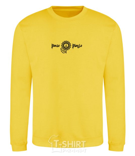 Sweatshirt Peace please Embroidery yellow фото