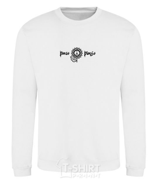 Sweatshirt Peace please Embroidery White фото