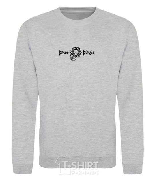 Sweatshirt Peace please Embroidery sport-grey фото