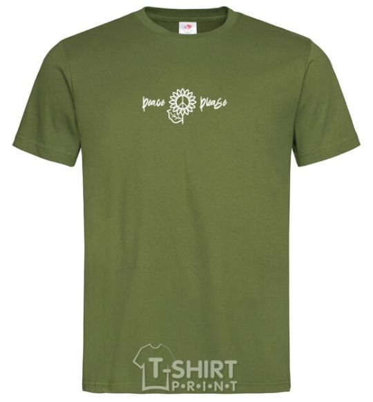 Men's T-Shirt Peace please Embroidery millennial-khaki фото