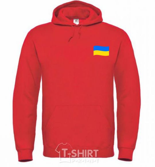 Men`s hoodie Flag Embroidery bright-red фото