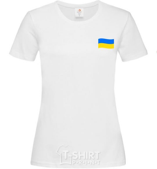Women's T-shirt Flag Embroidery White фото