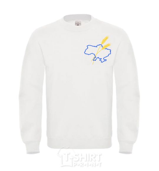 Sweatshirt Ukraine and spikelets Embroidery White фото