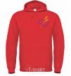 Men`s hoodie Ukraine and spikelets Embroidery bright-red фото