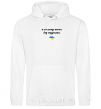 Men`s hoodie I can't live without a heart Embroidery White фото