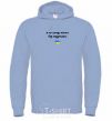 Men`s hoodie I can't live without a heart Embroidery sky-blue фото