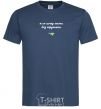 Men's T-Shirt I can't live without a heart Embroidery navy-blue фото