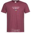 Men's T-Shirt I can't live without a heart Embroidery burgundy фото