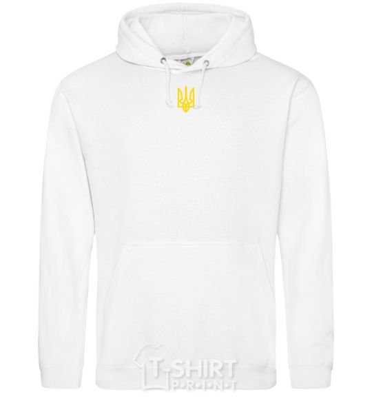 Men`s hoodie Small coat of arms Embroidery White фото