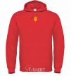 Men`s hoodie Small coat of arms Embroidery bright-red фото