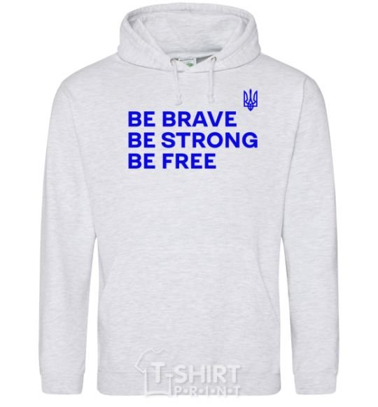 Men`s hoodie Be brave be strong be free sport-grey фото