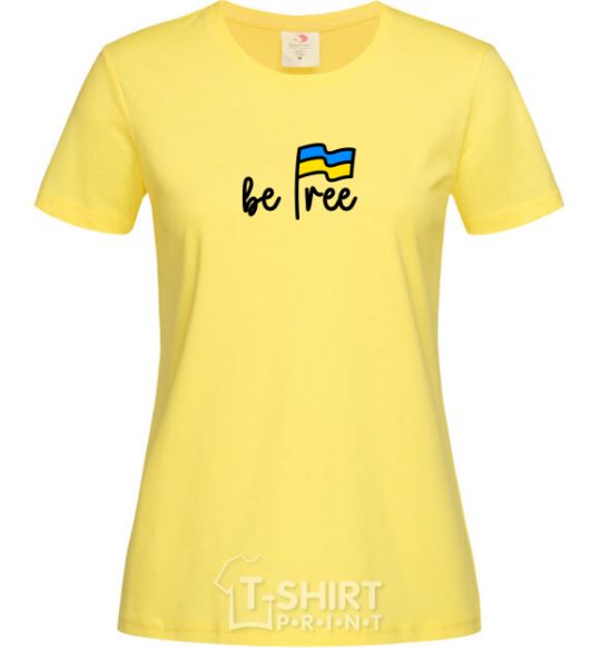 Женская футболка Be free Лимонный фото
