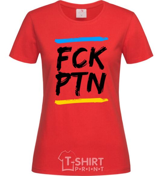 Женская футболка FCK PTN Красный фото