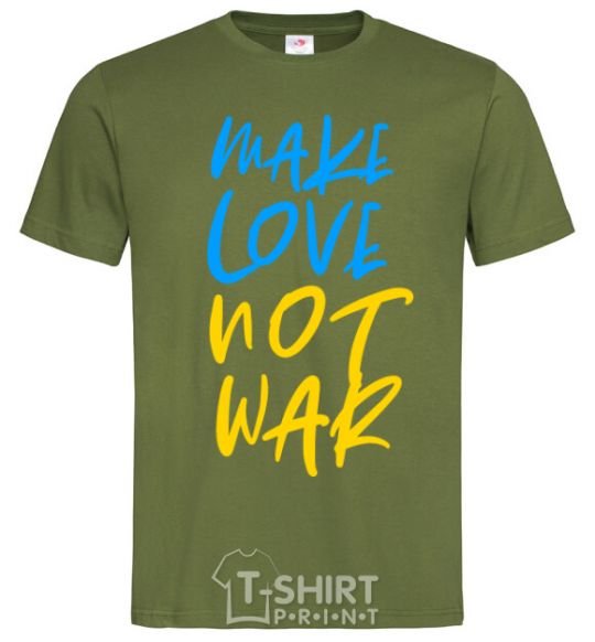 Men's T-Shirt Make love not war text millennial-khaki фото