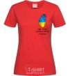 Women's T-shirt My heart beats to the rhythm of the Armed Forces red фото