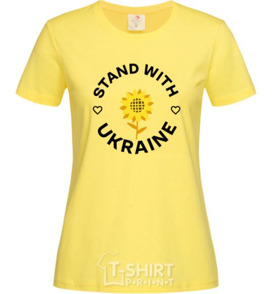 Women's T-shirt Stand with Ukraine sunflower cornsilk фото