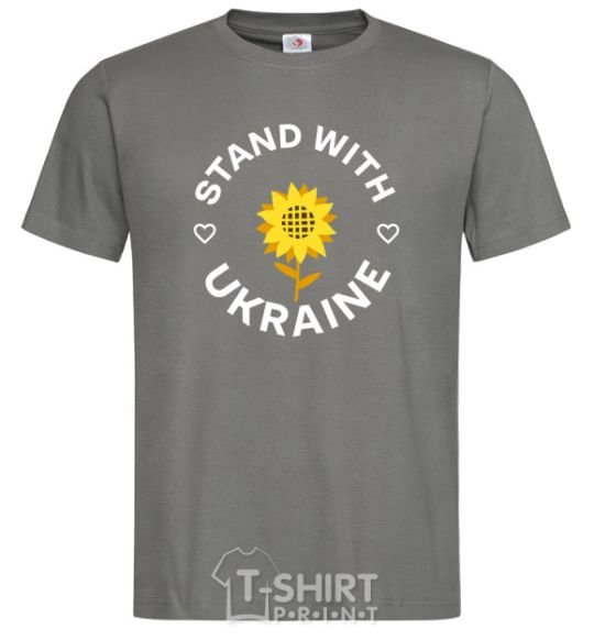 Мужская футболка Stand with Ukraine sunflower Графит фото