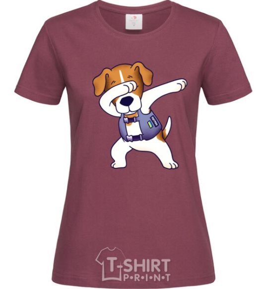 Women's T-shirt Dog Patron burgundy фото