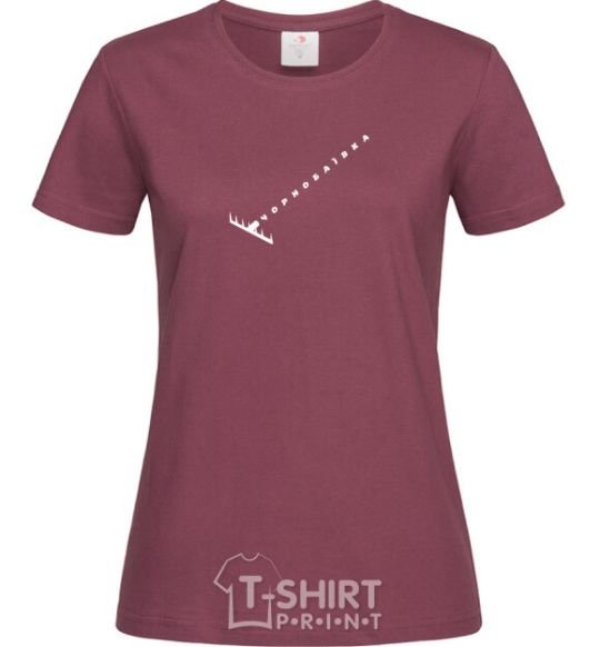 Women's T-shirt Chornobaivka rake burgundy фото