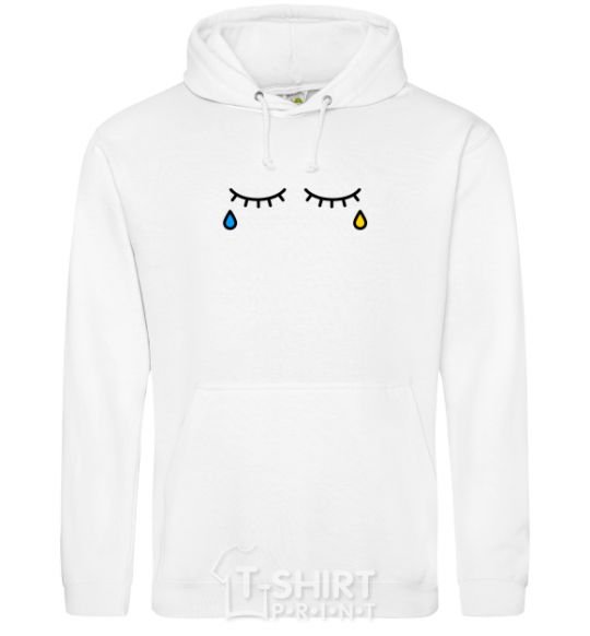 Men`s hoodie Tears in my eyes White фото