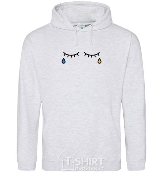 Men`s hoodie Tears in my eyes sport-grey фото