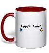 Mug with a colored handle Tears in my eyes red фото