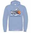 Men`s hoodie Negative surfacing sky-blue фото