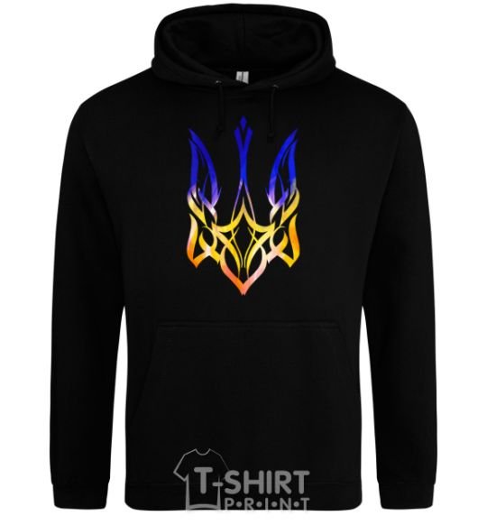 Men`s hoodie The coat of arms is on fire black фото