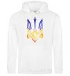 Men`s hoodie The coat of arms is on fire White фото