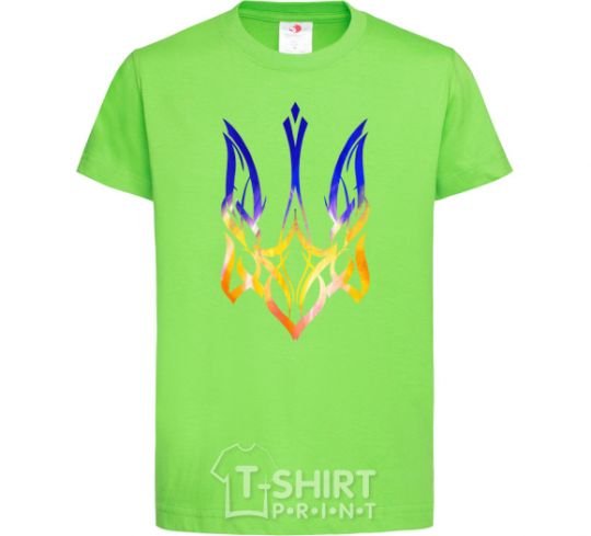 Kids T-shirt The coat of arms is on fire orchid-green фото