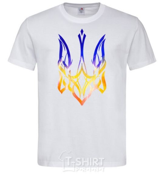 Men's T-Shirt The coat of arms is on fire White фото