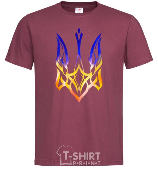 Men's T-Shirt The coat of arms is on fire burgundy фото