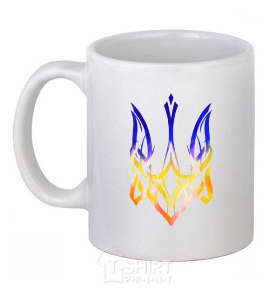 Ceramic mug The coat of arms is on fire White фото
