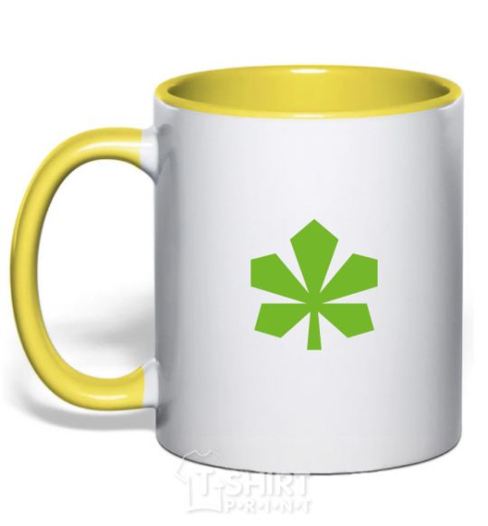Mug with a colored handle Kashtan Kyiv yellow фото