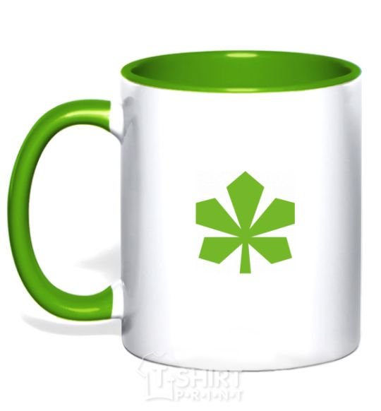 Mug with a colored handle Kashtan Kyiv kelly-green фото
