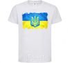 Kids T-shirt The flag of Ukraine with scratches White фото
