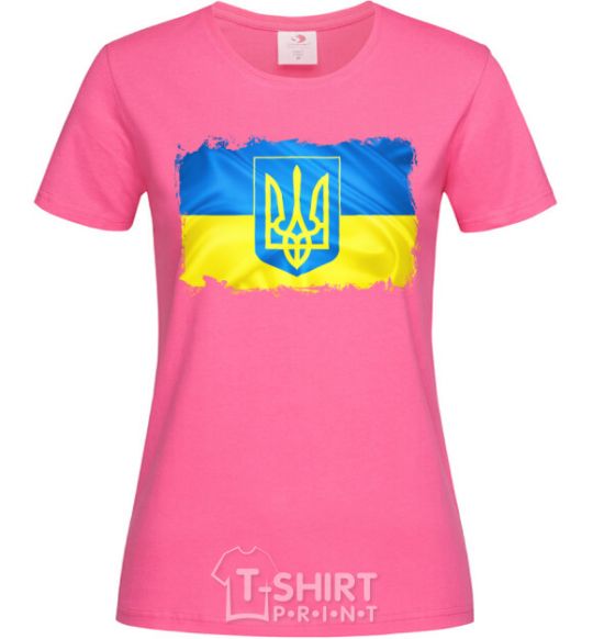Women's T-shirt The flag of Ukraine with scratches heliconia фото