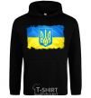 Men`s hoodie The flag of Ukraine with scratches black фото