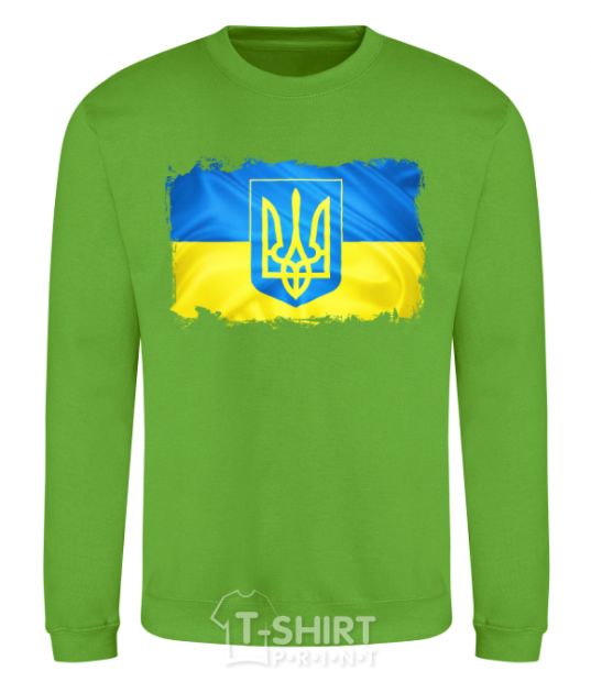 Sweatshirt The flag of Ukraine with scratches orchid-green фото