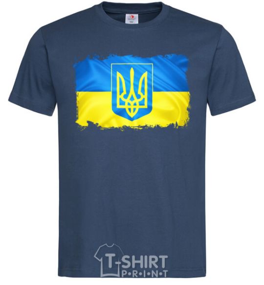 Мужская футболка Прапор України з подряпинами Темно-синий фото