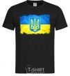 Men's T-Shirt The flag of Ukraine with scratches black фото
