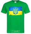 Men's T-Shirt The flag of Ukraine with scratches kelly-green фото